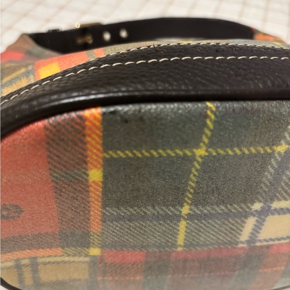 Dooney & Bourke Multicolor Plaid Hobo Bag with Black Trim - Picture 11 of 14